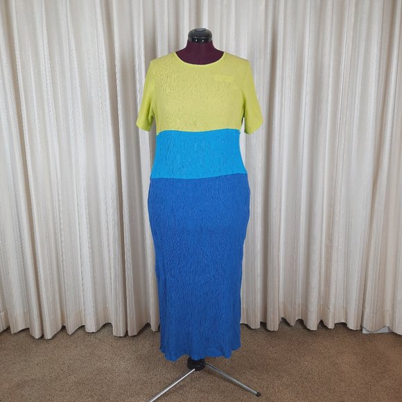 Diane Von Furstenberg color block maxi dress - Picture 4 of 7